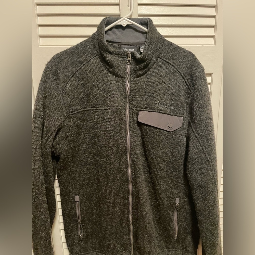 Marmot Dark Grey Fleece Jacket Mens Large